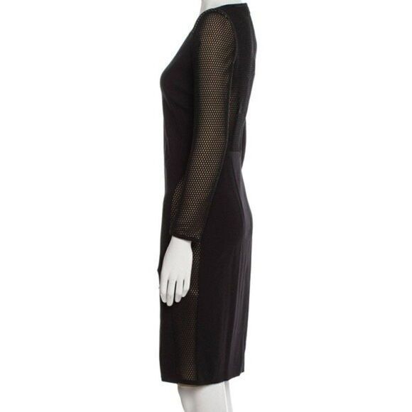 Akris Punto Black Bateau Neckline Knee-Length Dres - Picture 2 of 11